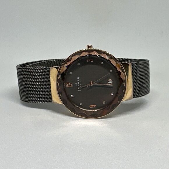 Skagen SKW2120 Womens Stainless Steel Mesh Analog Black Dial Quartz Watch HME442 - Picture 6 of 11